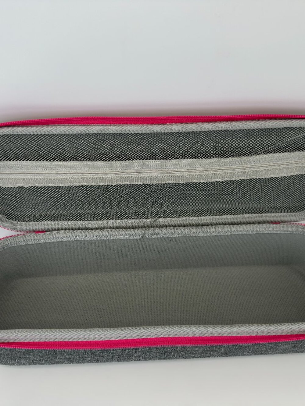 Heat Resistant Hair Tool Travel Case Gray Pink Zipper Organizer